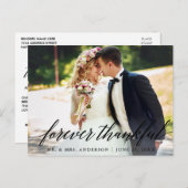 Calligraphy Wedding Photo Eternally Grateful ポストカード (正面/裏面)