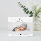 Calligraphy Welcome Photo Birth Announcement Card サンキューカード (スタンド正面)