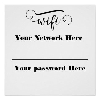 calligraphy wifi password pedestal sign ポスター