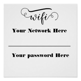 calligraphy wifi password pedestal sign ポスター