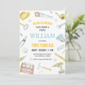 Calling All Builders Kids Boy Birthday Invitation 招待状 (スタンド正面)