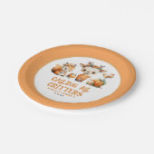 Calling All Critters Woodland Fall Kids' Birthday  ペーパープレート (アングル)