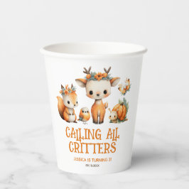 Calling All Critters Woodland Fall Kids' Birthday 紙コップ