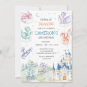 Calling All Dragons Birthday Invitation 招待状 (正面)