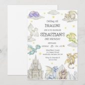 Calling All Dragons Birthday Invitation 招待状 (正面/裏面)