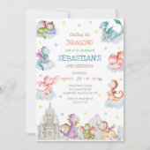 Calling All Dragons Birthday Invitation 招待状 (正面)