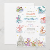 Calling All Dragons Birthday Invitation 招待状 (正面/裏面)