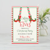 Calling All Elves Holiday Christmas Party 招待状 (スタンド正面)