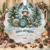 Calling All Elves Snow Christmas Card Ornament オーナメントカード