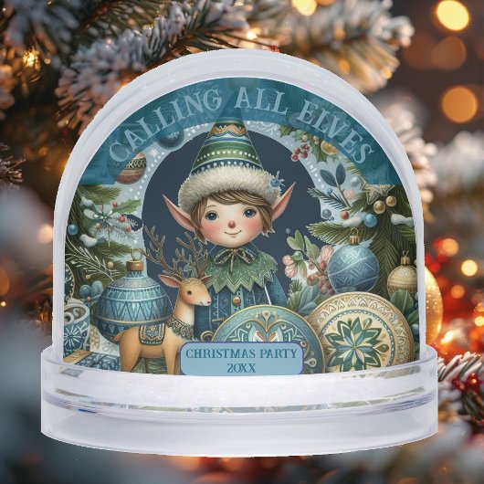 Calling All Elves Snowflakes Hail Christmas Party 