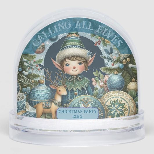 Calling All Elves Snowflakes Hail Christmas Party  (正面)