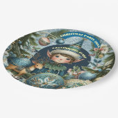 Calling All Elves Snowflakes Hail Christmas Party  ペーパープレート (アングル)