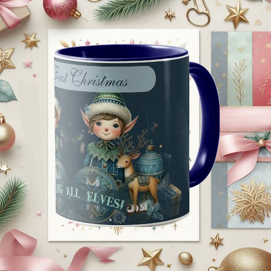 Calling All Elves Snowflakes My First Christmas  マグカップ