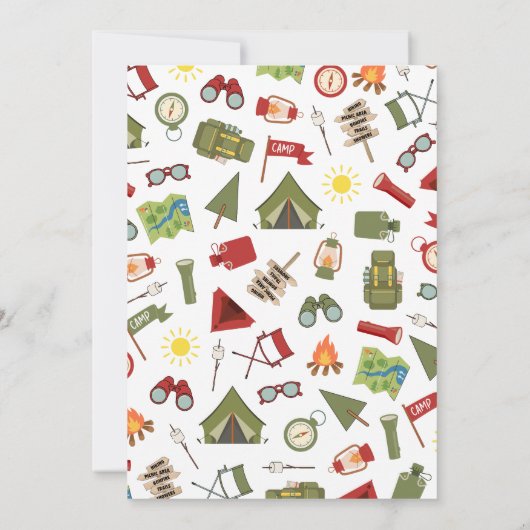 Calling All Happy Campers Kids Birthday 招待状 (裏面)