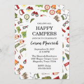 Calling All Happy Campers Kids Birthday 招待状 (正面/裏面)