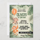 Calling All Monkeys 1st Birthday Invitation  招待状 (正面)