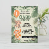 Calling All Monkeys 1st Birthday Invitation  招待状 (スタンド正面)