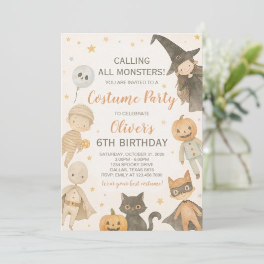 Calling All Monsters Halloween Birthday 招待状 (スタンド正面)