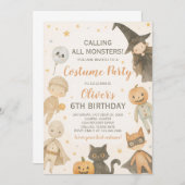 Calling All Monsters Halloween Birthday 招待状 (正面/裏面)