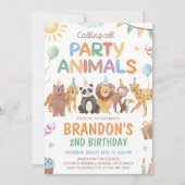 Calling All Party Animals Birthday Invitation 招待状 (正面)