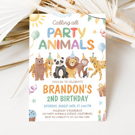 Calling All Party Animals Birthday Invitation 招待状