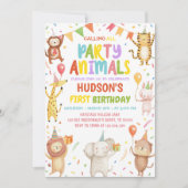 Calling All Party Animals Birthday Invitation 招待状 (正面)