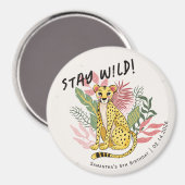 Calling All Party Animals Cheetah Birthday Favors マグネット (正面/裏面)
