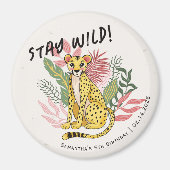 Calling All Party Animals Cheetah Birthday Favors マグネット (正面)
