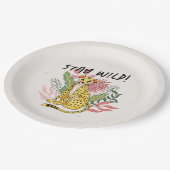 Calling All Party Animals Cheetah Kids Birthday ペーパープレート (アングル)