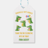 Calling all Party Animals Crocodile Birthday Party ギフトタグ (正面)