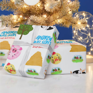 Calling All Party Animals Farm Wrapping Paper ラッピングペーパー