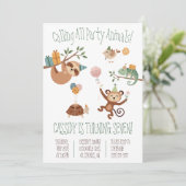 Calling all Party Animals!  Fun Birthday Party 招待状 (スタンド正面)