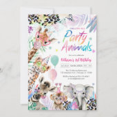 Calling All Party Animals Safari Birthday  招待状 (正面)