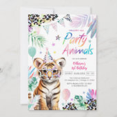 Calling All Party Animals Safari Birthday  招待状 (正面)