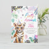 Calling All Party Animals Safari Birthday  招待状 (スタンド正面)