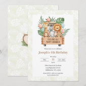 Calling All Party Animals Safari Themed Invitation 招待状 (正面/裏面)