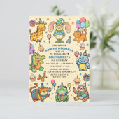 Calling All Party Animals Whimsical Kids' Birthday 招待状 (スタンド正面)
