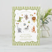 Calling All Party Animals Wild Safari Birthday 招待状 (スタンド正面)