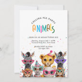 Calling All Party Animals! Zoo Birthday Invitation 招待状 (正面)