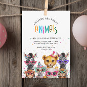 Calling All Party Animals! Zoo Birthday Invitation 招待状