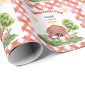 Calling All Party Farm Animals 1st Birthday ラッピングペーパー (ロールコーナー)