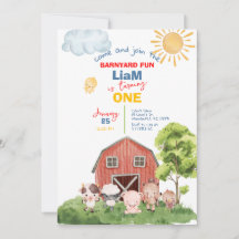 Calling All Party Farm Animals 1st Birthday