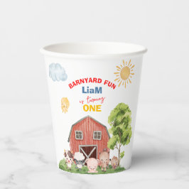 Calling All Party Farm Animals 1st Birthday 紙コップ