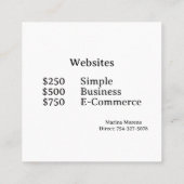 Calling Card コーリングカード (裏面)