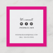 CALLING CARD square名門私立校風の hollywoodモダン pink スクエア名刺 (裏面)