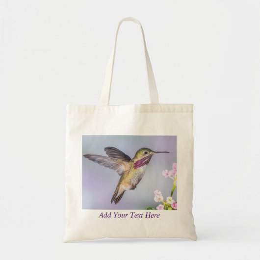 Calliope Hummingbird Purple & Pink Personalized トートバッグ (正面)