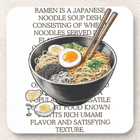 CallisC Artsによるラーメンヴィンテージスケッチ⭐⭐⭐⭐⭐ コースター (正面)