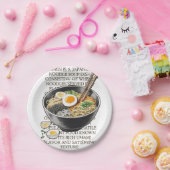 CallisC Artsによるラーメンヴィンテージスケッチ⭐⭐⭐⭐⭐ ペーパープレート (パーティー)