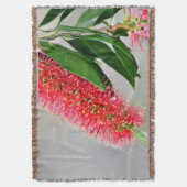 CALLISTEMONのボトルブラシの花オーストラリア スローブランケット (正面縦)