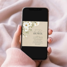 CalliWatercolorエレガントデイジーブライダルシャワー 招待状